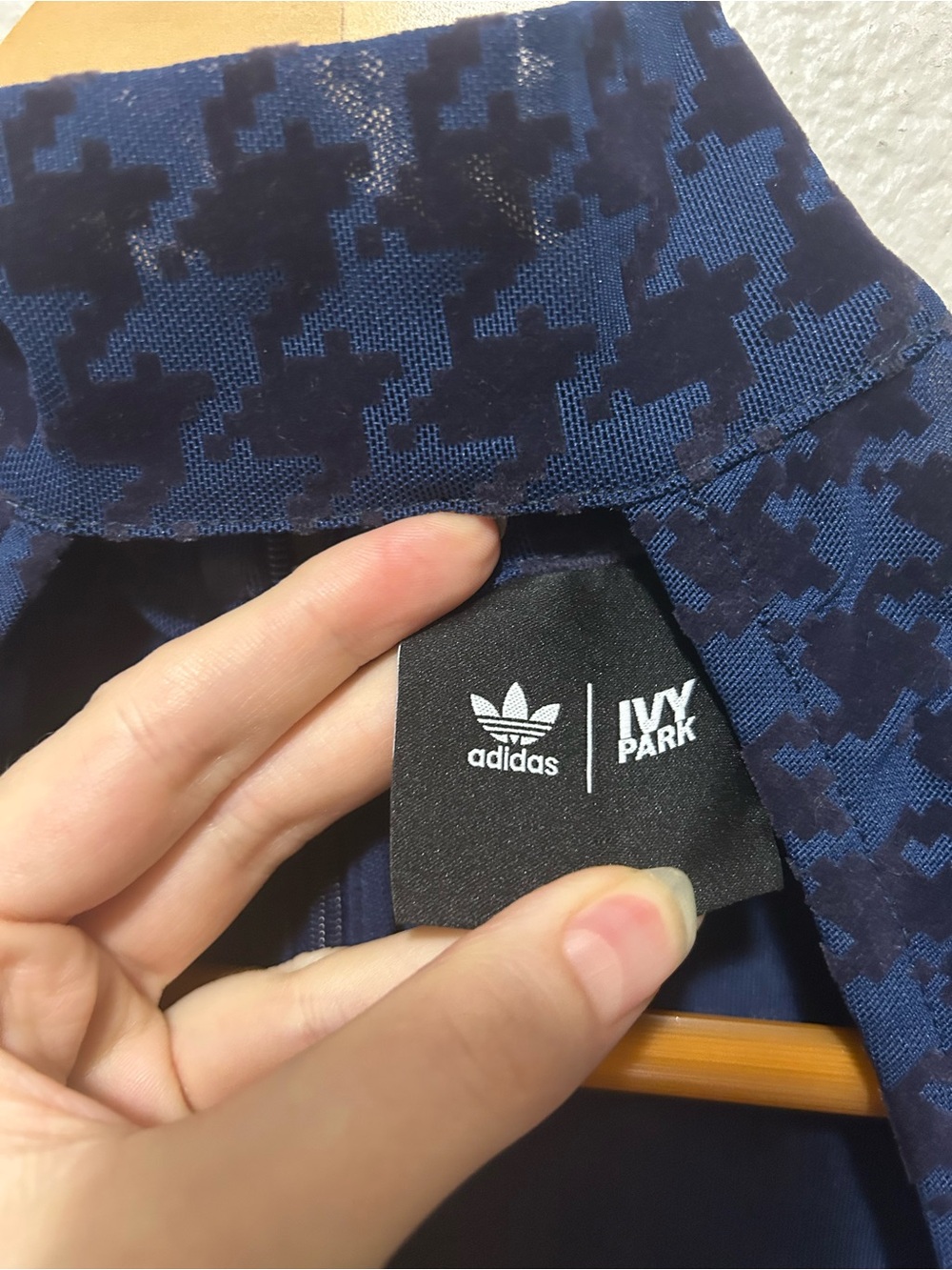 Adidas x Ivy Park Houndstooth Mesh Catsuit Blue Small Beyoncé Bodysuit - Picture 8 of 10